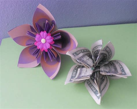 flower origami money|More.